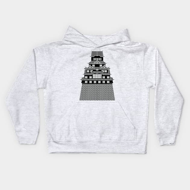 Black Himeji Castle I Kids Hoodie by PabloDeChenez